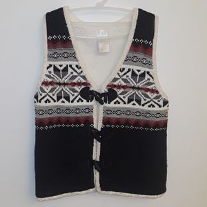 Sherpa Snowflake Winter Vest Size M 10/12